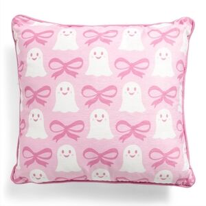 Pink Ghost and Bow Pillow New